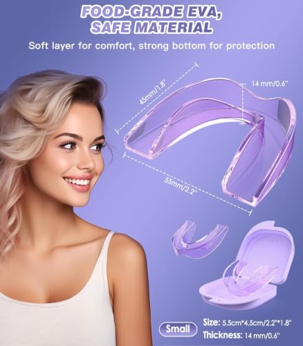 Image of Anti Grinding Guard, Mouth Guard for Sleeping, Small Size, Purple | 4 Pack Mouth Guard for Grinding Teeth at Night,Mouth Guard for Grinding Teeth at Night