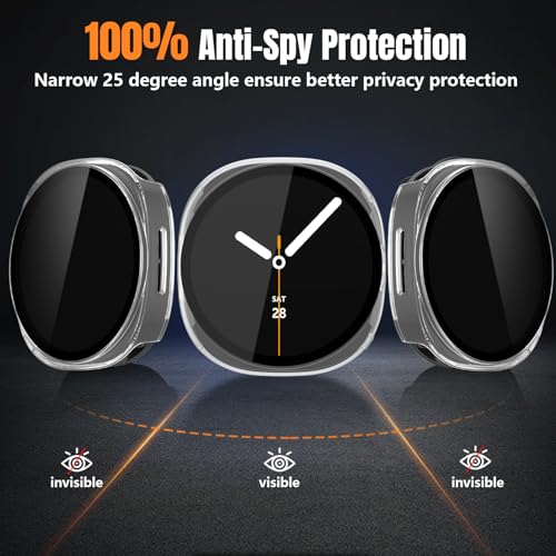 Easuny 2 Pack Waterproof Privacy Case with Tempered Glass Screen Protector for Samsung Galaxy Watch 9/8 40mm, Overall Protection Anti-Slip Scratch-Resistant Cover for Galaxy Watch9 Watch8 by Easuny - Used condition - Image 3