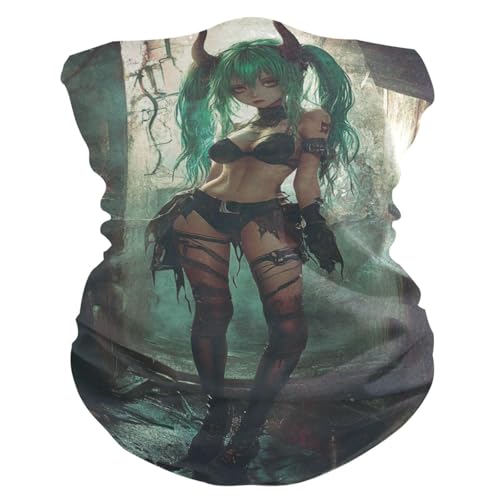 Sexy Little Devil Anime Girl Hot/Cold Weather Sun protection womens neck gaiter Unique Designs cloth face masks for Skiing Hunting Fishing