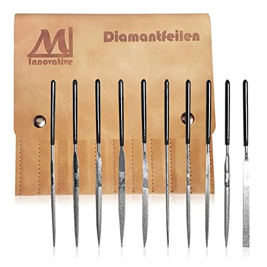 ML - Juego de 10 limas de diamante prémium de 3 mm x 140 mm,