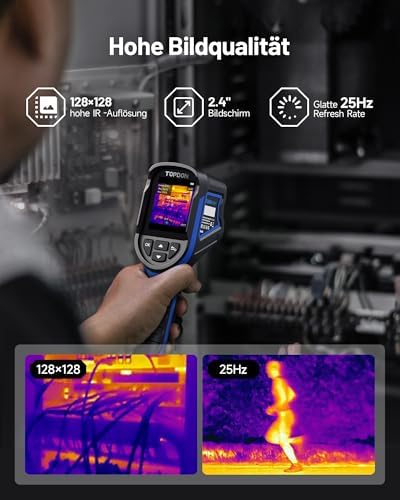 Bild 2 - TOPDON Wärmebildkamera TC004 Mini, 240x240 IR-Auflösung, 15 Stunden Akkulaufzeit, -20°C bis 450°C, 25Hz, Infrarot Kamera Handy für Hauswartung, Leckageinspektion, HVAC-Inspektion