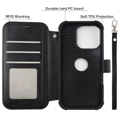 VANAVAGY Wallet Case for iPhone 16 Pro Max for Magsafe, Black by VANAVAGY - Used condition - Image 4