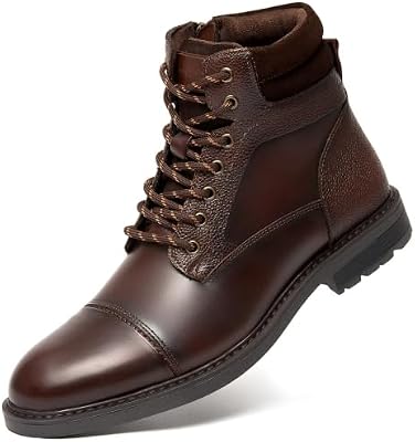 Arkbird Mens Chelsea Boots, Stylish and Comfort Leather Chukka Ankle Boots with Zipper Brownish 9