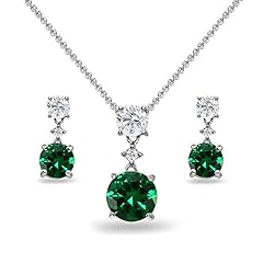 Simulated Emerald - Sterling Silver