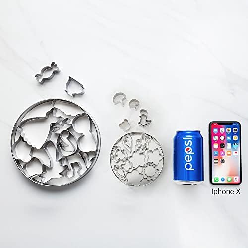 Miniatura 8 de Mini cortadores de galletas de acero inoxidable, 22 piezas con formas lindas de animales, oso y dinosaurio para galletas de un bocado, frutas,
