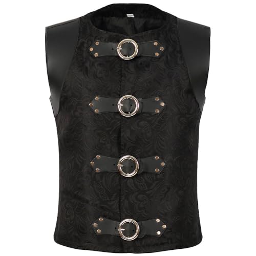 Gilet médiéval de cosplay Renaissance ajustable avec boucles en cuir