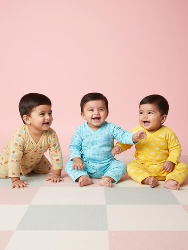 Image of The Mom Store Baby Romper Jabla Style Combo For Boys And Girls | Cotton | Soft Infant Bodysuit | Trendy Stylish Sleepwear For Newborn Baby | Printed | Unisex Comfortable Everyday Baby Wear