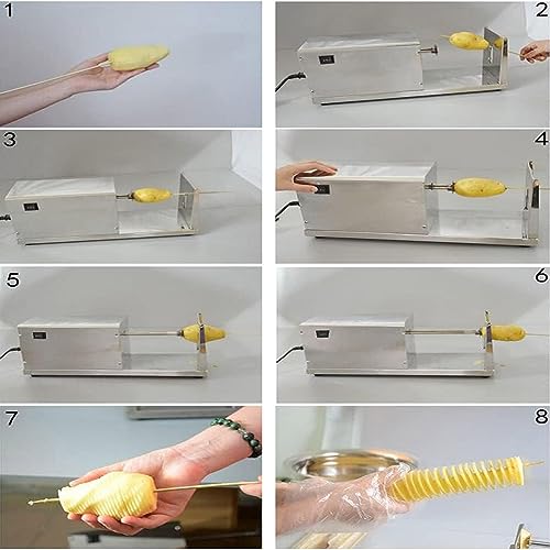 Máquina Cortadora de Papas Tornado Eléctrica Acero Inox miniatura 6