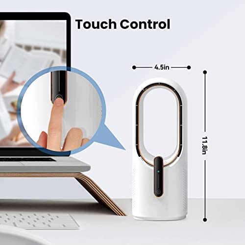 KONSIDEN Desk Fan Bladeless, 11.8 Inch Office Fan Small, Quiet, 3 Speed Adjustment, Touch Control, Easy to Clean, Desk Fans Small Quiet, Ideal for Office, Living Room, Bedroom by KONSIDEN - Image 4