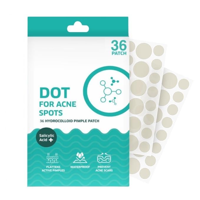 2% salicylic acid hydrocolloid pimple patches (36 dots) | absorbs oil, prevents acne | waterproof patches | for acne, acne marks, acne prone skin - 36 dots