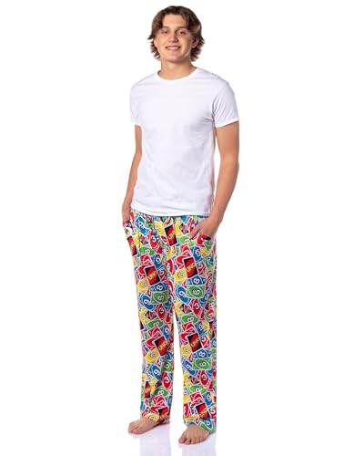 INTIMO Uno Men's Uno Reverse Shuffle Tossed Print Sleep Pajama Pants For Adults2