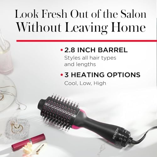 Revlon RVDR5222F One-Step Volumizer and Ionic Hair Dryer with Advanced Ionic Technology, Hot Air Brush, Less Frizz, 3 Heat/ 2 Speed Settings, Black - 1