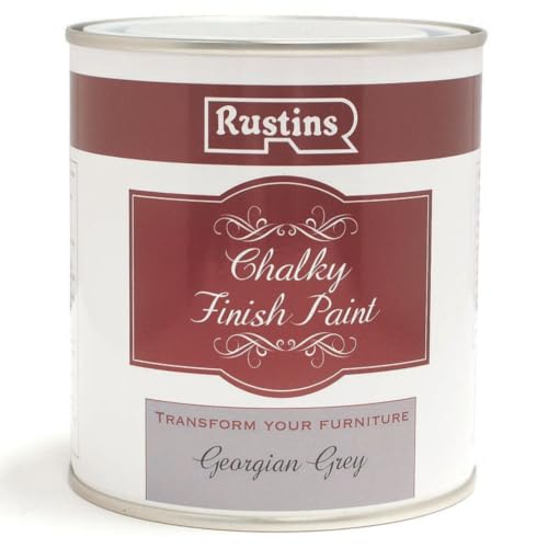 Image of RUSTINS Chalky Finish Furniture Paint – Matte Vintage Chalk Paint for Wood & Cabinets – Easy Apply, Quick Dry, High Coverage – Ideal for Upcycling Furniture - Georgian Grey 500ml