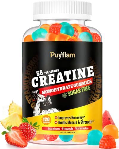 Image of Creatine Monohydrate Gummies Sugar Free, 5000mg Pre Workout for Men & Women with L-Carnitine & Taurine, B12,Magnesium & Potassium, Muscle Strength & Growth, Energy Support,Vegan, Gluten Free,120 Count