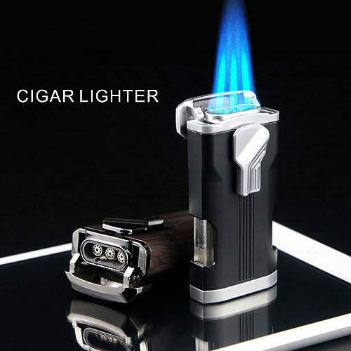 Encendedor antorcha recargable a butano triple llama miniatura 3