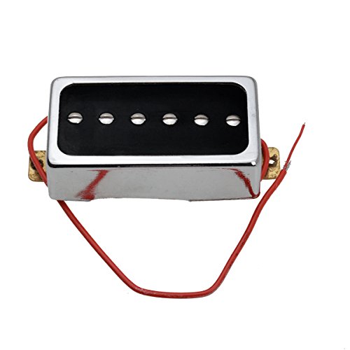 Kmise Single Coil Pickups Bridge And Neck Set For Les Paul Lp Electric Guitar Parts Replacement Black With Chrome Frame #TOP3
