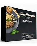 Alla Mamma Spaghetti Cacio e Pepe 400g I Italienisches Fertiggericht I 100% natürliche & authentische Pasta I Schnell in der Mikrowelle zubereitet I Ungekühlt bis zu 12 Monate haltbar