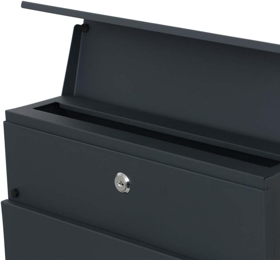 SBS-SPB-3 Design Standing Letter Box with Newspaper Compartment Freestanding Anthracite