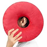 Cheer Collection Donut Pillow for Ear Piercing Recovery - Luxury Micro‑Plush Side Sleeper Ear Relief Pillow for Sleeping with Headphones & Earache Relief, Hot Pink
