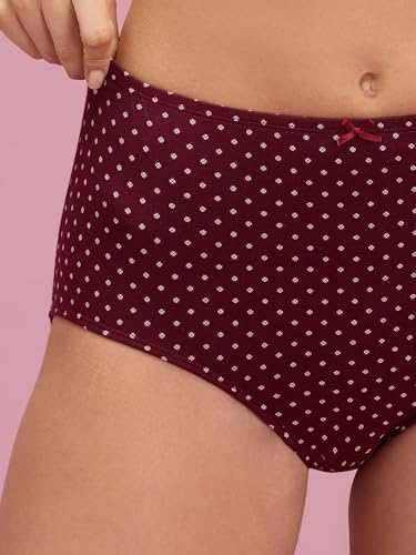 Image of NYKD by Nykaa Cotton Stretch High Rise Full Brief Panty | Everyday Comfort | with N-Fresh Technology that Keeps Bacteria and Odour Away Making You Feel Fresh - NYP104,Assorted 14,S