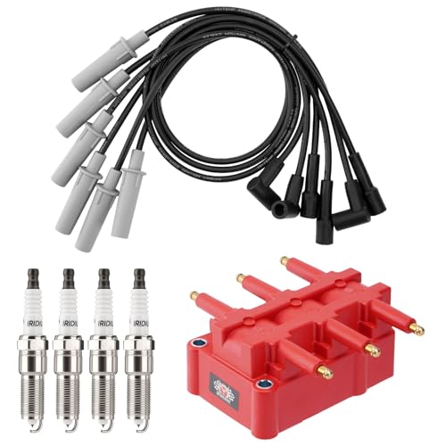 Ignition Coil Pack UF305 with 4998 Spark Plugs & Wires Set Compatible with Chrysler Pacifica Town & Country Voyage Dodge Caravan Jeep Wrangler Volkswagen Routan 3.3L 3.8L V6 Repalce# UF305 4306 27703 by SPARKWHIZ - Used condition - US$46.21
