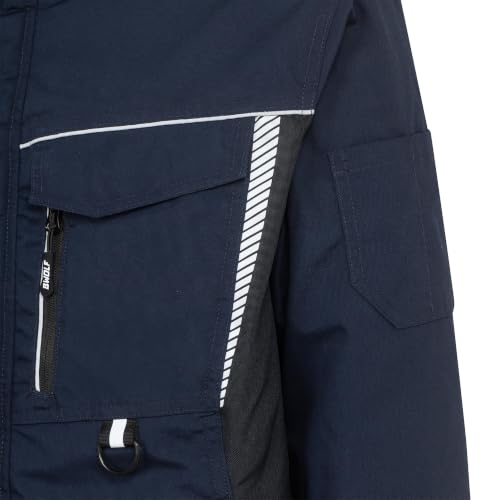 BWOLF DRIFT ICE Arbeitsjacke Herren Winter Arbeitsjacke Herren Wasserdicht Reflektierende Jacke Herren (DE/NL/SE/PL, Alphanumerisch, S, Regular, Regular, Blau)