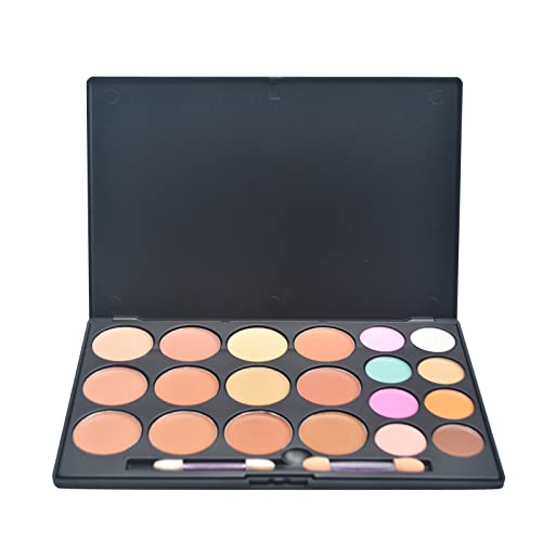 Phantomsky 20 Colors Cream Concealer Camouflage Makeup Highlighter Contour Palette Combination With Brush - Perfect For Professional And Daily Use #TOP5