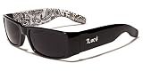 Locs Mens Hardcore Gangster Sunglasses Bandana Print BLACK/WHITE