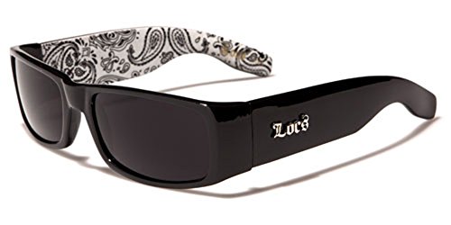 Locs Mens Hardcore Gangster Sunglasses Bandana Print Black/White #TOP10