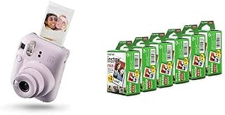 Fujifilm Instax Mini 12 Instant Camera (Lilac Purple) Bundle with Instax Mini Film, White Multi-Pack (120 Exposures)