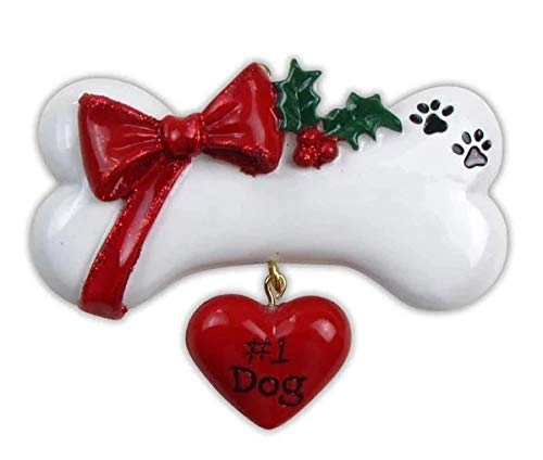 2022 Personalized Ornament Dog Bone With Bow Christmas Tree Ornament Artisanal Customized Decoration Pet Dog Puppy Dog Ornament Free Personalization #TOP3