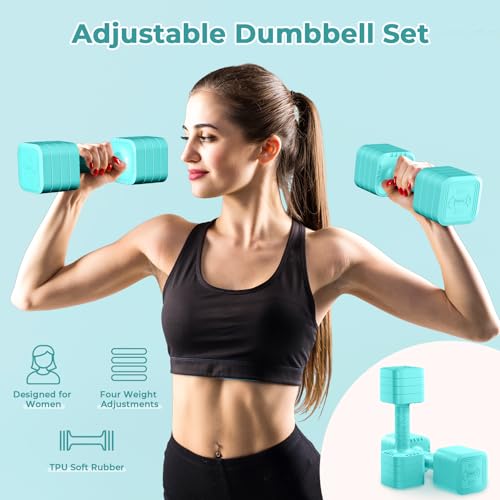 Dripex Adjustable Dumbbells Weight Set 2.5kg 5kg 10kg Dumbbell Pair, 4-in-1 Weight Dumbbells Set Women Men with Non-Slip Handle Home Gym Fitness-5kgX2 - Image 6