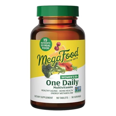MegaFood Women's 55+ One Daily Multivitamin for Women with Vitamin A, Vitamin C, Vitamin D3 & Vitamin E for Optimal Aging Support- Plus Real Food- Bone & Immune Support Supplement- Vegetarian-90 Tabs Cover