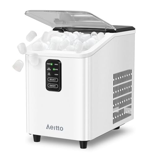 Ice Makers Bullet Ice Ice Makers Countertop 8 Cubes 2 Sizes of Bullet Ice, Portable Machine with Self-Cleaning