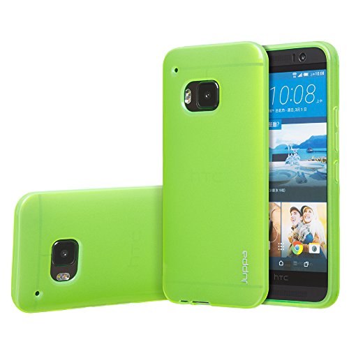 Juppa® HTC One M9 5,0 Zoll 2015 Smartphone TPU Silikon Tasche Hülle Schutzhülle mit LCD displayschutzfolie & Mikro-Reinigungstuch - Grün / Green