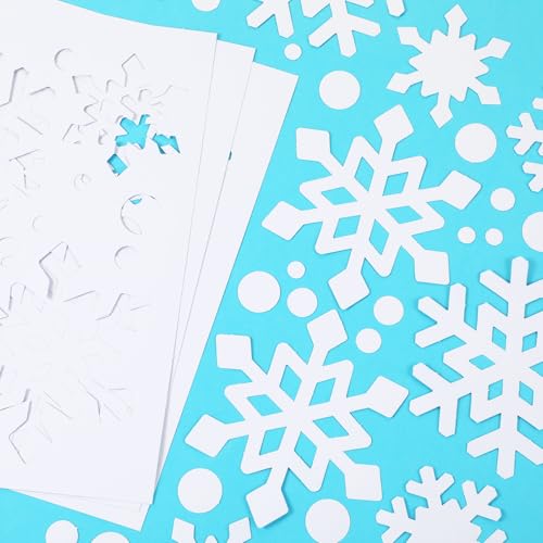 Fullhawl 160 Pcs Thick Winter Snowflake Cutouts Snowflake Paper Cutouts