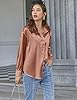 Chigant Women's Button Down Shirts Satin Silk Long... #3