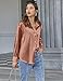 Chigant Women's Button Down Shirts Satin Silk Long Sleeve Business Office Blouses Tops (Light Coffee,X-Large)