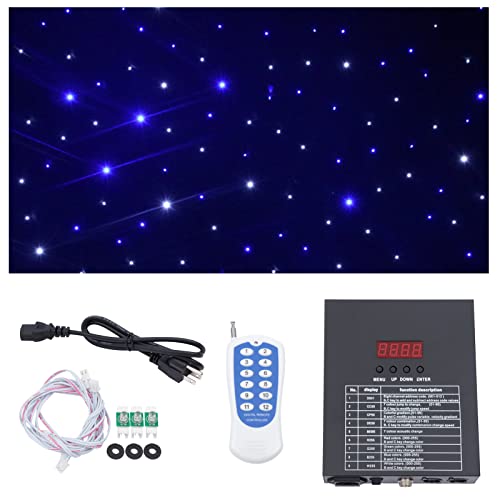 Led Backdrop Curtain, 9.84 * 13.12ft Star Light Curtain Backdrops Foldable Wedding Stage Star Curtain Galaxy Starry Background Props with Two-Way Zipper for Bedroom Garden Wall Decoration Festivals