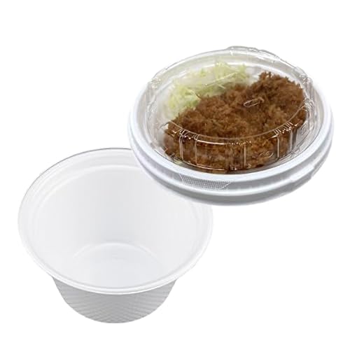 使い捨て 弁当容器 丼容器 TNパイン17(深)本体・中皿・蓋 50枚セット (本体【無地】+中皿【白】+透明蓋)