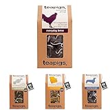 teapigs Big Bestsellers Bundle - English Breakfast, Peppermint, Mao Feng, Darjeeling Earl Grey & Chamomile Tea Bags - Black & Herbal Tea Bundle - 5x50 Temples