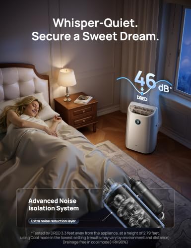 Image of DREO Portable Air Conditioner 515S, 12000 BTU ASHRAE (8000 BTU DOE) Smart AC Unit for Bedroom with Drainage-free Cooling, Fan&Dehumidifier 3 in 1, APP /Voice /Remote, Quiet Standing AC for Room Indoors