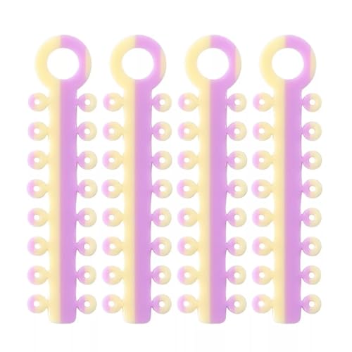 Unique 2 Color Combo Orthodontic Braces Ligature Ties 20 Sticks (320pcs）More Fun For Kids and Patients (#12 Purple&White)
