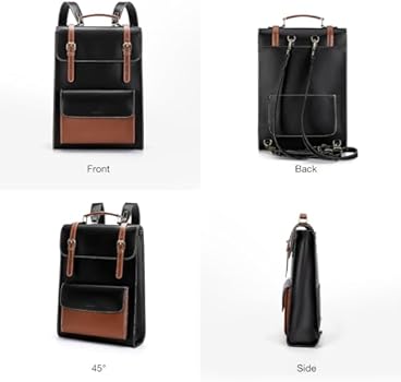 ECOSUSI Mochila de laptop feminina de couro PU vintage para laptop
