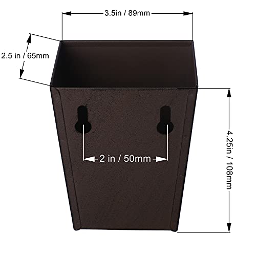 Juimok Retro Narrow Beer Bottle Cap Catcher Wall Mounted Dark Brown Stainless Steel Bottle Top Bucket Narrow