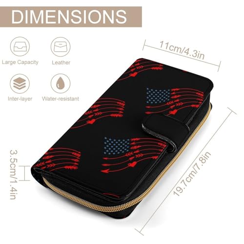 Arrow U.S.A. Flag Long Wallet for Women Men Purses Coin Pouch Credit Card Holder Organizer2