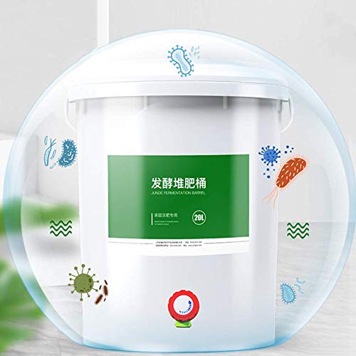 Contenedor de Compost de Cocina, Tanque de fermentación para Fertilizante casero, Bote de Basura de Reciclaje para el hogar en Interiores, con Tapa, asa de Transporte, Grifo de Dre