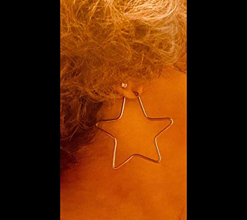 Dib Stainless Steel Star Hoop Earrings Large Shaped High Polished Dangle Earrings For Women Girls Silver 62Mm #TOP5