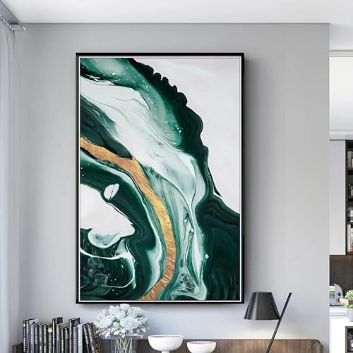 Peintures sur toile abstraites vertes pour créer une ambiance zen dans votre salon