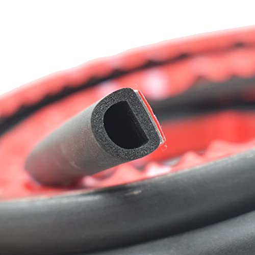 Door Weather Stripping, Self-Adhesive Backing Seals Large Gap, Easy Cut to Size, Window Seal Strip for Doors and Windows Soundproof Seal Strip EPDM/D Type, Size is 0.55